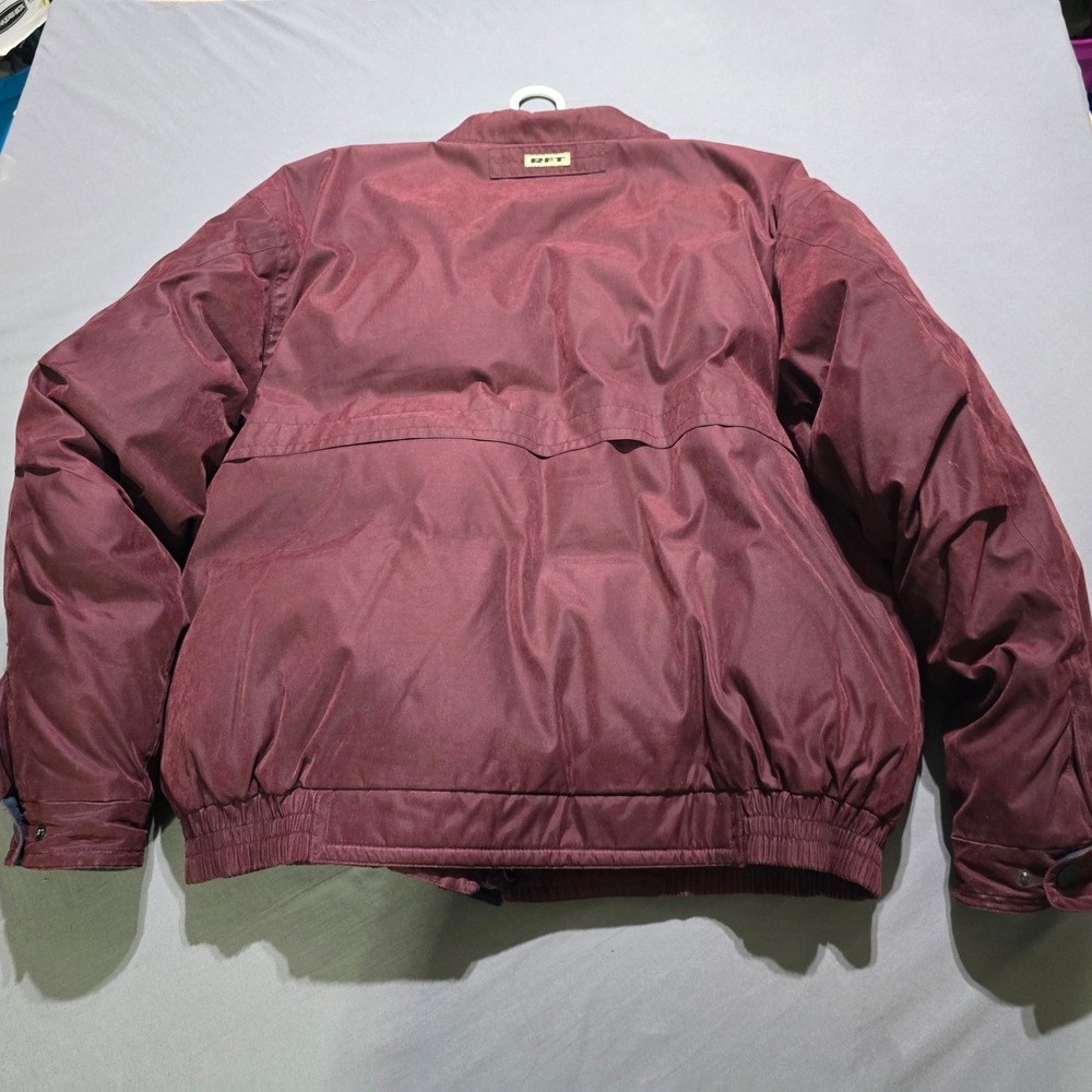 Rainforest RFT Down Puffer Bomber Jacket Mens XL Burgundy Insulated Full Zip‎ - Picture 4 of 7